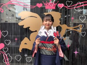 成人式　振袖　前撮り撮影会　カワイイ　紺　持ち込み　赤　華やか　大人っぽい